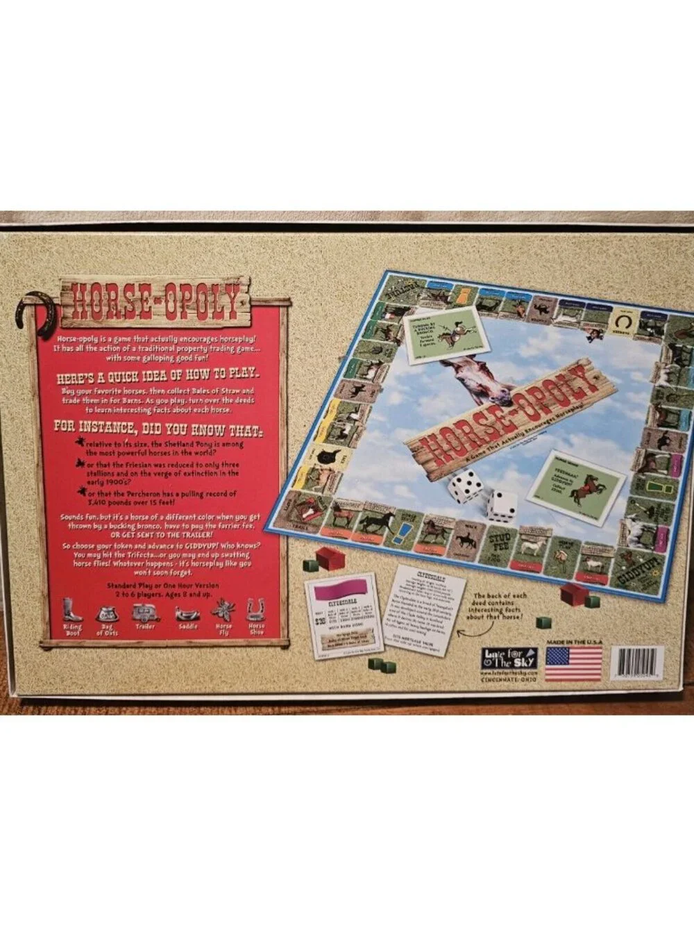 Horse-opoly Equestrian Themed Board Game ~ Monopoly Game With Horses ~ Complete